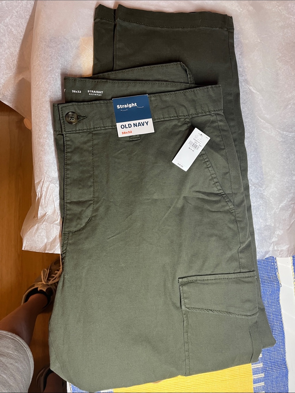 Brand New Old Navy Men's Cargo Pants in Olive 38x32 straight